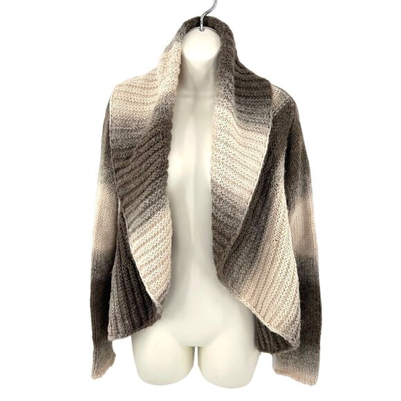 SILVIA NOVELLI NOBA ITALIAN MADE BEIGE OMBRE CARDI SWEATER - S - Picture 1 of 4
